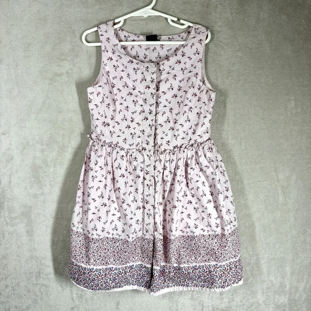 Gap Kids Ditsy Floral Button Front Dress Size 6/7 Pink Cottage Country Farmhouse